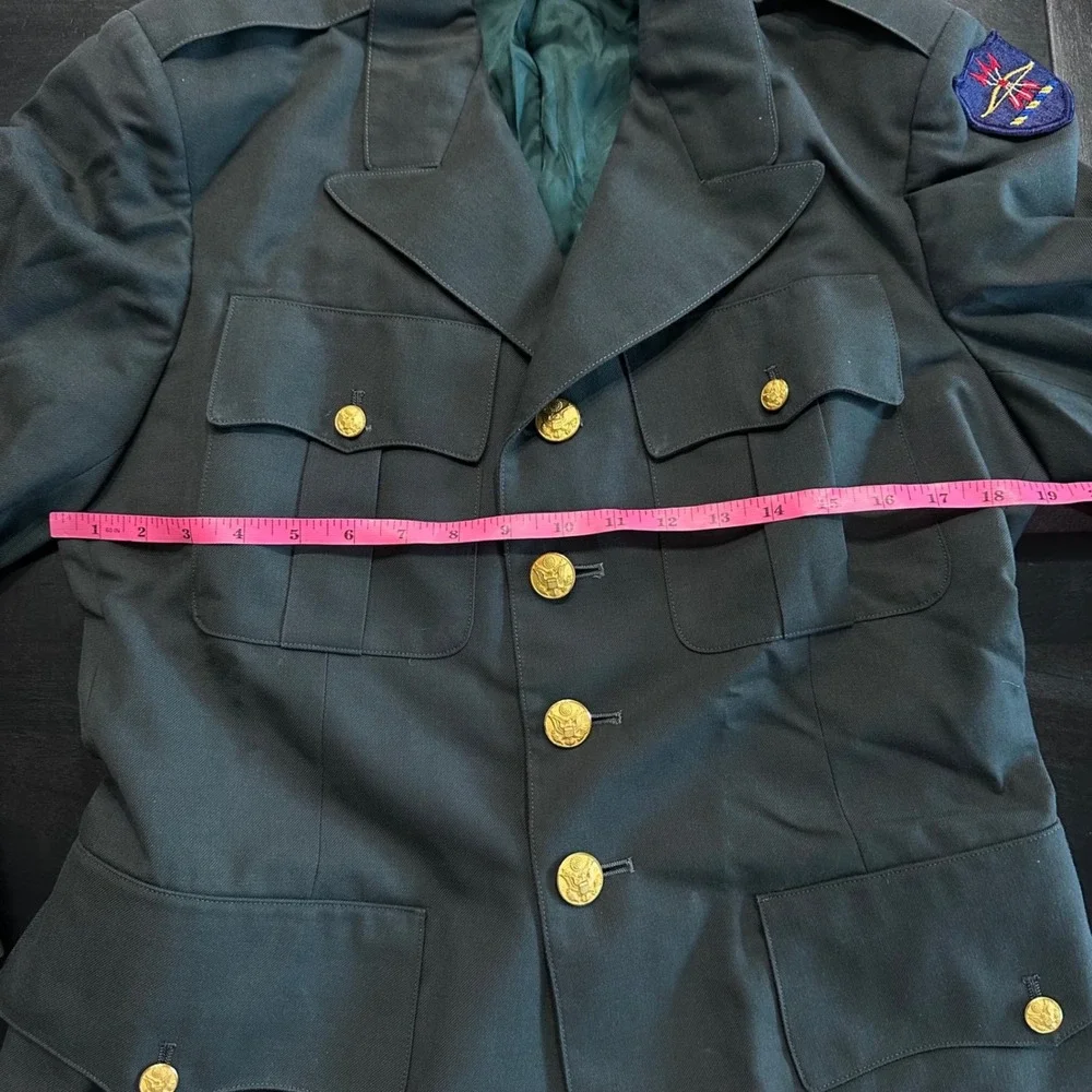US Army Green Service Uniform Dress Coat Jacket AG-489 40R Gold Eagle Buttons